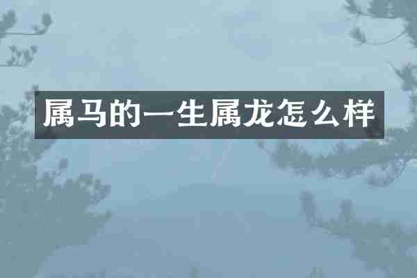 属马的一生属龙怎么样