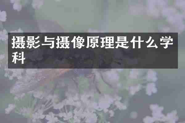 摄影与摄像原理是什么学科