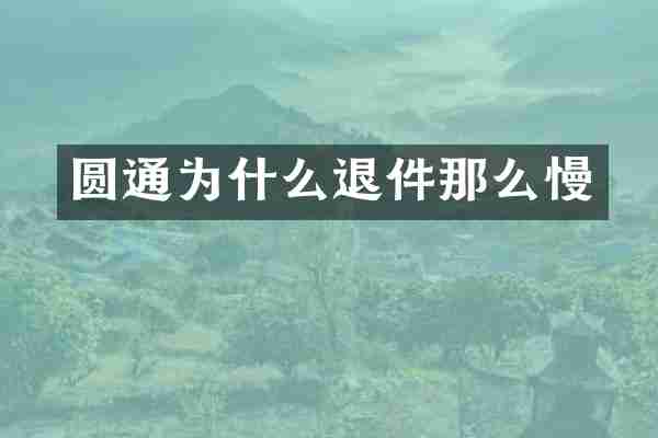 圆通为什么退件那么慢