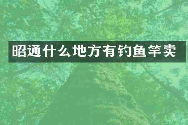 昭通什么地方有钓鱼竿卖