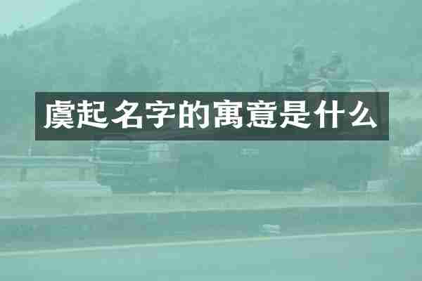 虞起名字的寓意是什么