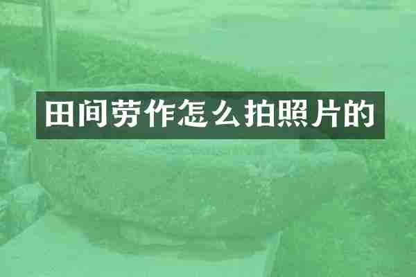 田间劳作怎么拍照片的