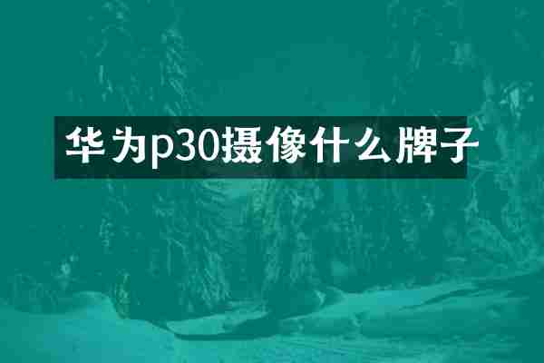 华为p30摄像什么牌子