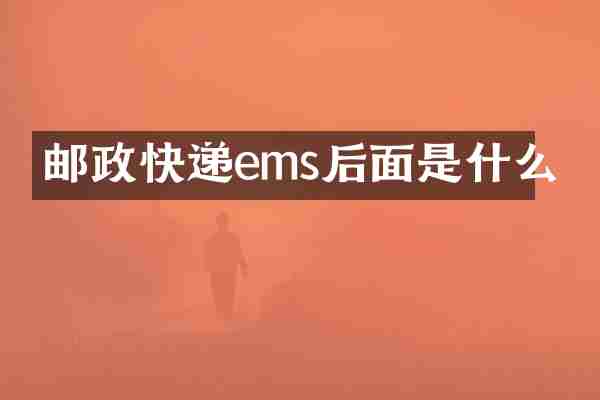 邮政快递ems后面是什么