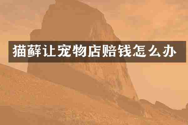 猫藓让宠物店赔钱怎么办
