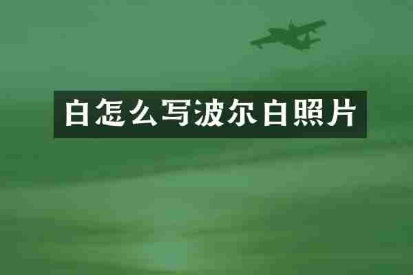 白怎么写波尔白照片