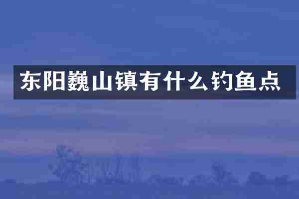 东阳巍山镇有什么钓鱼点