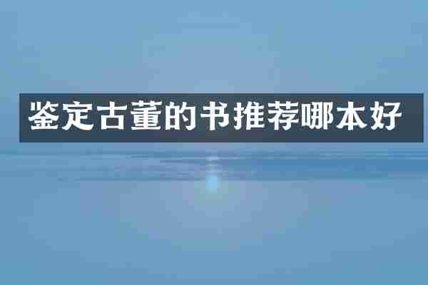 鉴定古董的书推荐哪本好