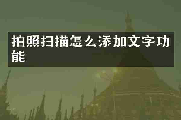 拍照扫描怎么添加文字功能
