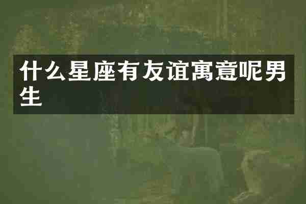 什么星座有友谊寓意呢男生