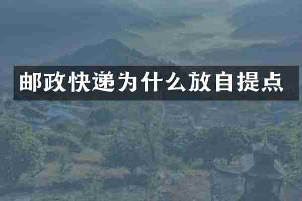 邮政快递为什么放自提点