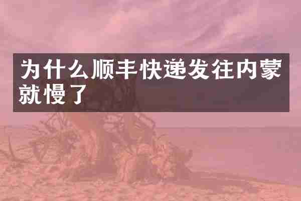 为什么顺丰快递发往内蒙就慢了