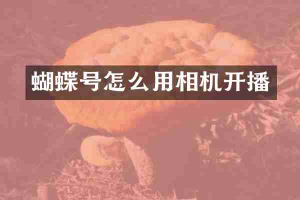 蝴蝶号怎么用相机开播