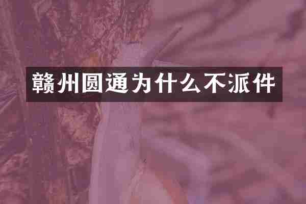 赣州圆通为什么不派件