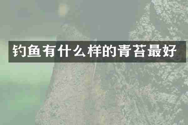 钓鱼有什么样的青苔最好