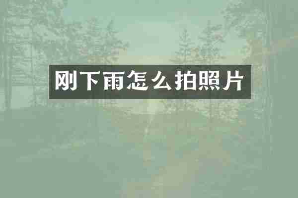 刚下雨怎么拍照片