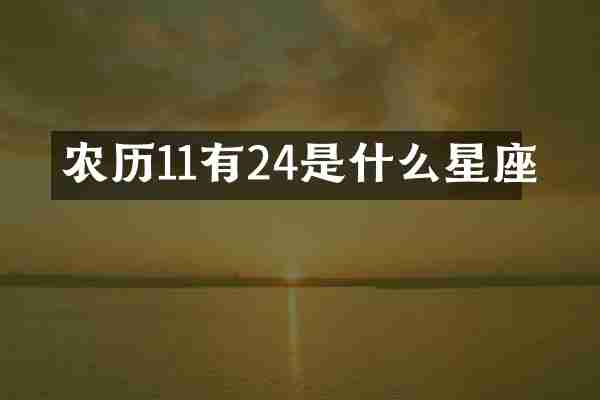 农历11有24是什么星座