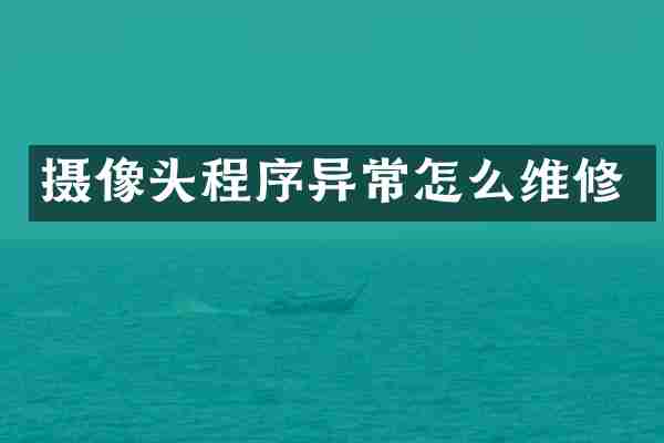 摄像头程序异常怎么维修