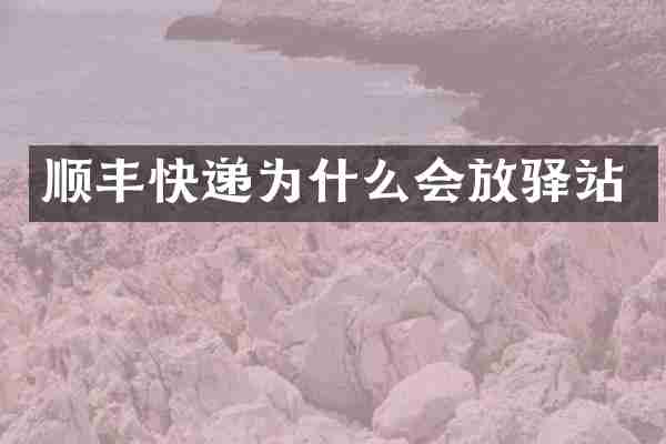 顺丰快递为什么会放驿站
