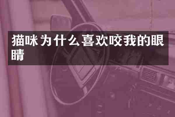 猫咪为什么喜欢咬我的眼睛