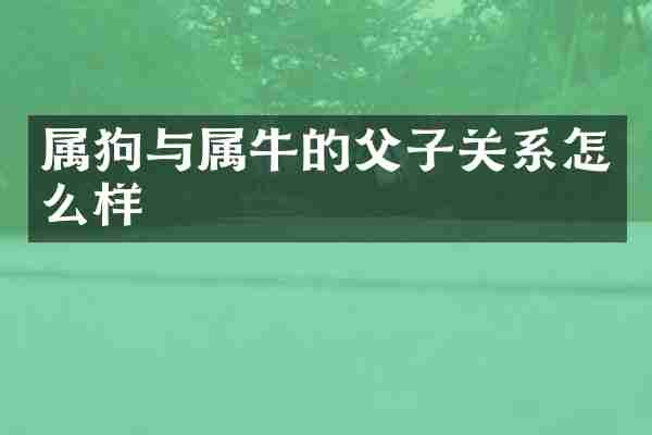 属狗与属牛的父子关系怎么样