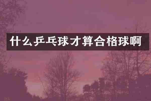 什么乒乓球才算合格球啊