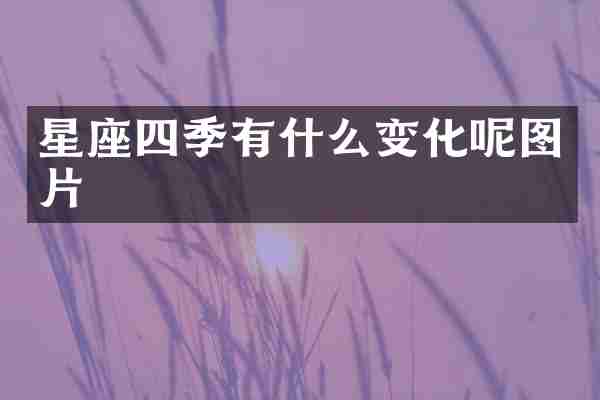 星座四季有什么变化呢图片
