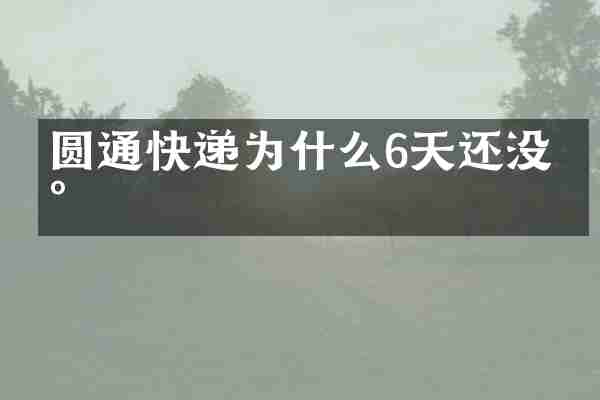 圆通快递为什么6天还没到