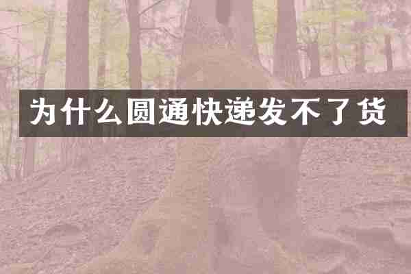 为什么圆通快递发不了货