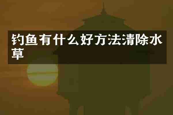 钓鱼有什么好方法清除水草