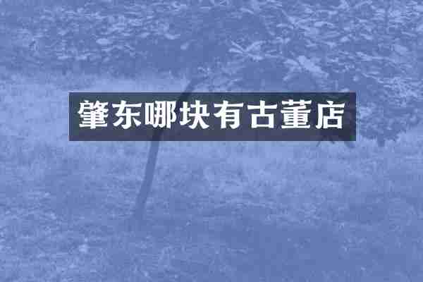 肇东哪块有古董店