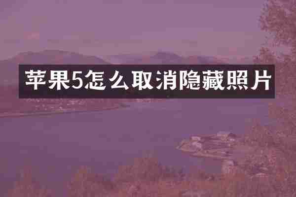 苹果5怎么取消隐藏照片