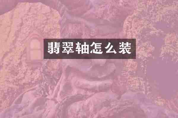 翡翠轴怎么装