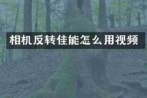 相机反转佳能怎么用视频