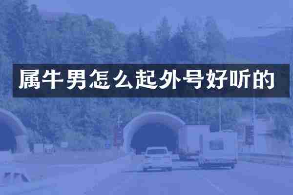 属牛男怎么起外号好听的