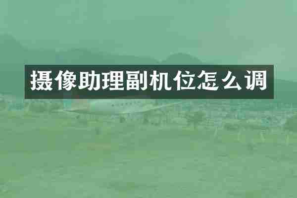 摄像助理副机位怎么调