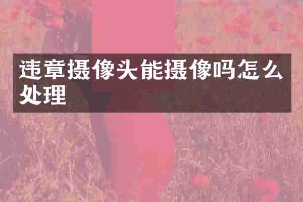 违章摄像头能摄像吗怎么处理