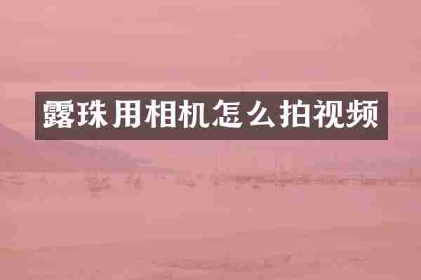露珠用相机怎么拍视频