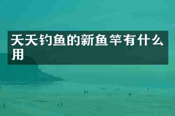 天天钓鱼的新鱼竿有什么用