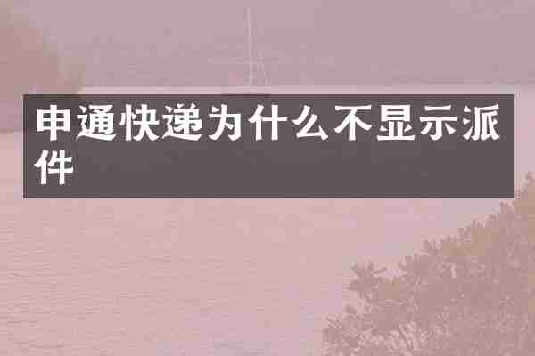 申通快递为什么不显示派件