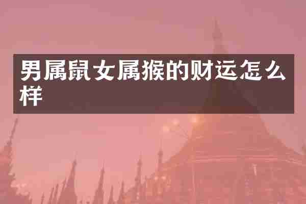 男属鼠女属猴的财运怎么样