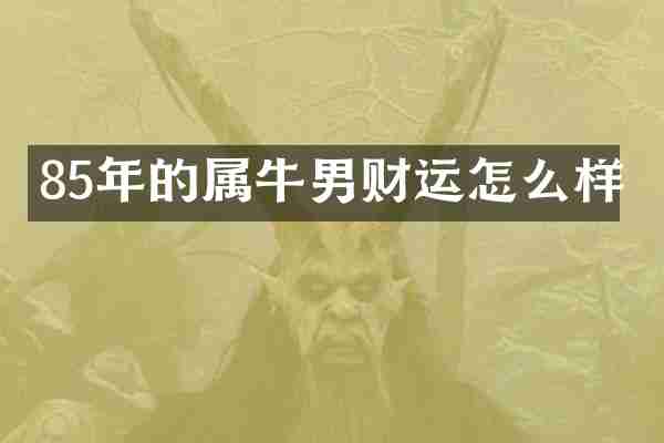 85年的属牛男财运怎么样