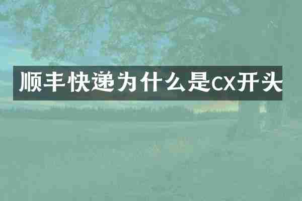 顺丰快递为什么是cx开头