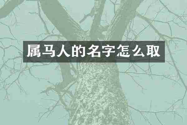 属马人的名字怎么取