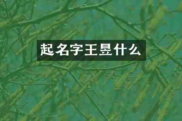 起名字王昱什么