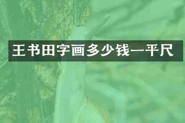 王书田字画多少钱一平尺