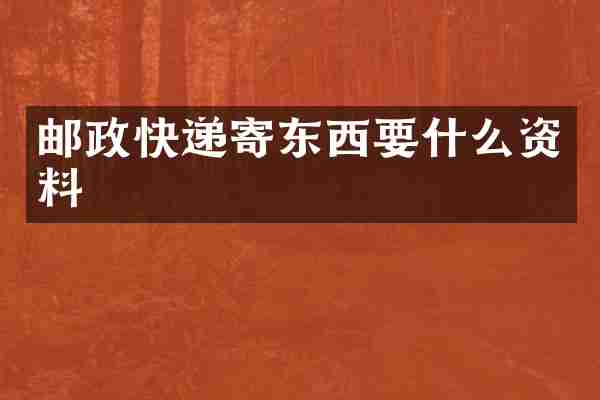 邮政快递寄东西要什么资料