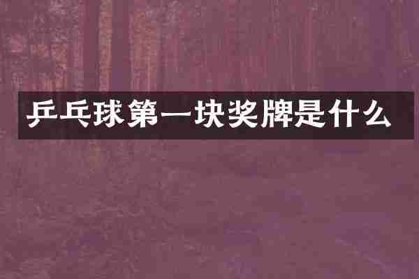 乒乓球第一块奖牌是什么