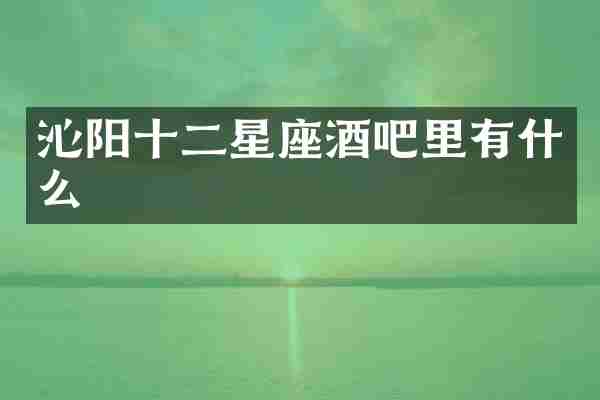 沁阳十二星座酒吧里有什么
