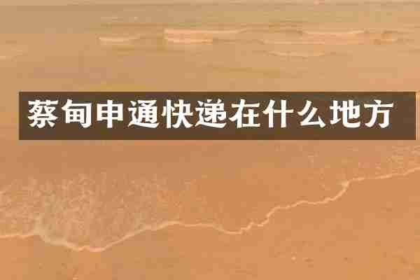 蔡甸申通快递在什么地方